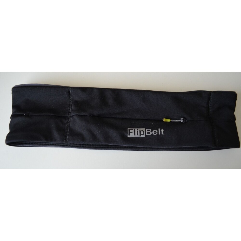 FlipBelt Running Belt Zipper Open Pockets Black Small Stretches to Fit Key Clip